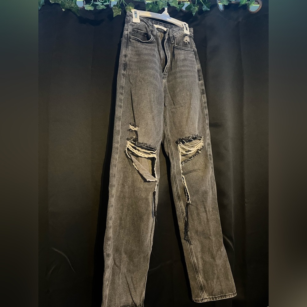 Pacsun Black Ripped 90s BF Jeans 23 waist